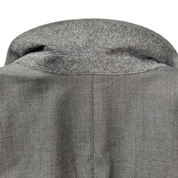 Ann Taylor Sz 8 Sharkskin Iced Slate Gray Two-Button Lined Blazer Jacket Pockets - Picture 9 of 16